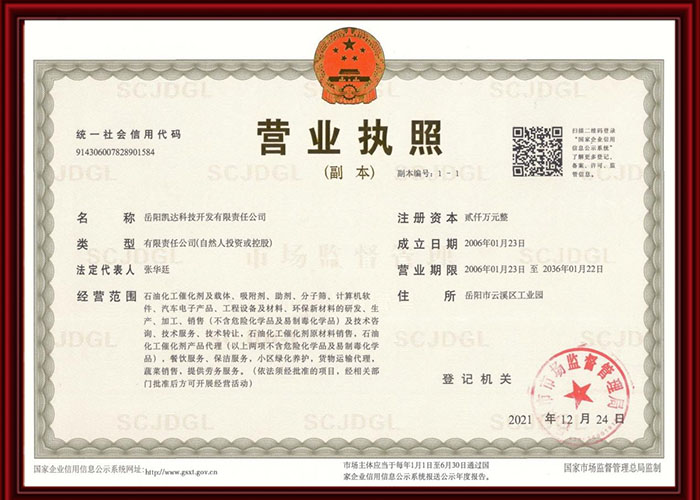 岳陽(yáng)凱達(dá)科技開(kāi)發(fā)有限責(zé)任公司,催化劑及載體生產(chǎn)銷售,催化劑氫還原